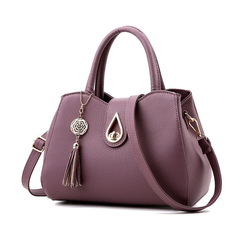 Women's PU Leather Tote Bag with Tassel