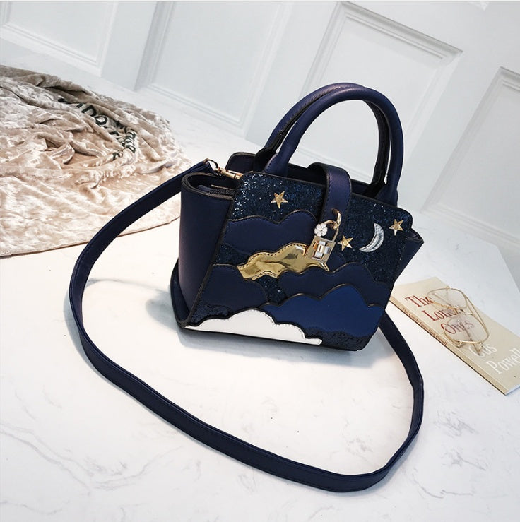 Embroidered Leather Shoulder Bag for Women