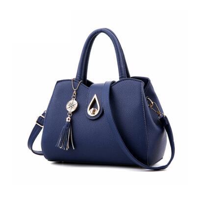 Women's PU Leather Tote Bag with Tassel