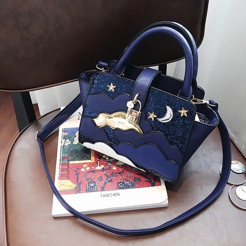 Embroidered Leather Shoulder Bag for Women